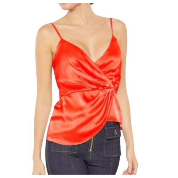 Cinq À Sept Chili Pepper Silk Wrap Tank Top XL NWT $325 - Picture 10 of 12